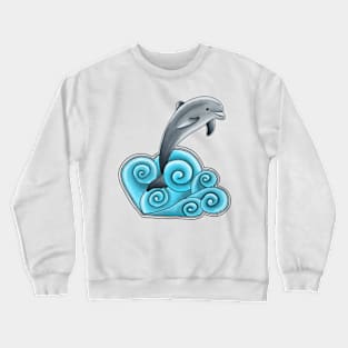 Dolphin in the Waves Crewneck Sweatshirt